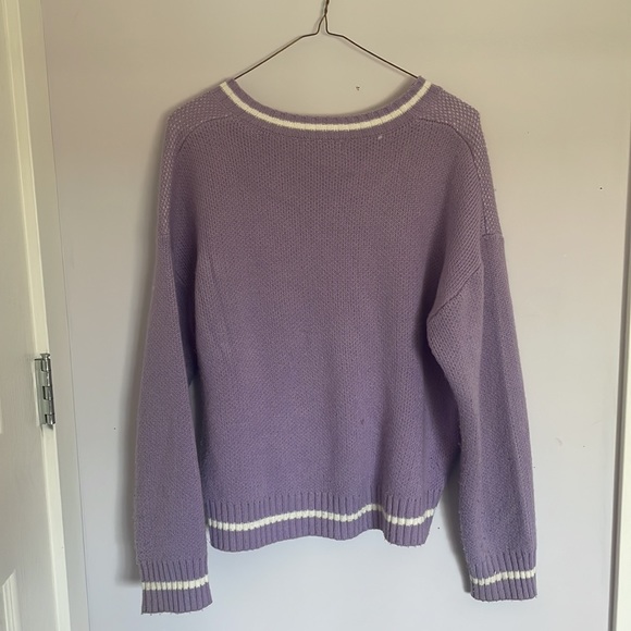 Women’s M purple knit sweater with ribcage motif. - Picture 2 of 4